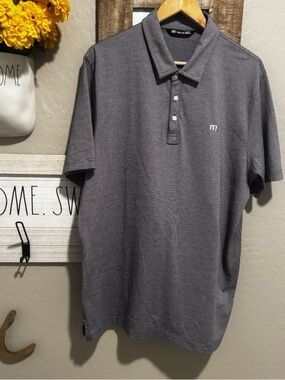 Travis Mathew Mens Short Sleeve Pima Cotton Blend Golf Polo Shirt Purple Size XL